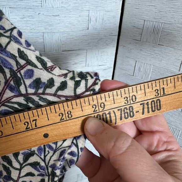 Lucky brand peasant top balloon sleeve drawstring collar floral bohemian hippie - Picture 10 of 11